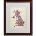 thumbnail image 2 of Trademark Fine Art "UK Cities Text Map 2" Matted Framed Art by Michael Tompsett, 2 of 2