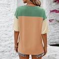 thumbnail image 4 of Womens Plus Size Tunic Tops Crewneck Short Sleeve Color Block Pullover Shirts (1X-5X),, 4 of 4