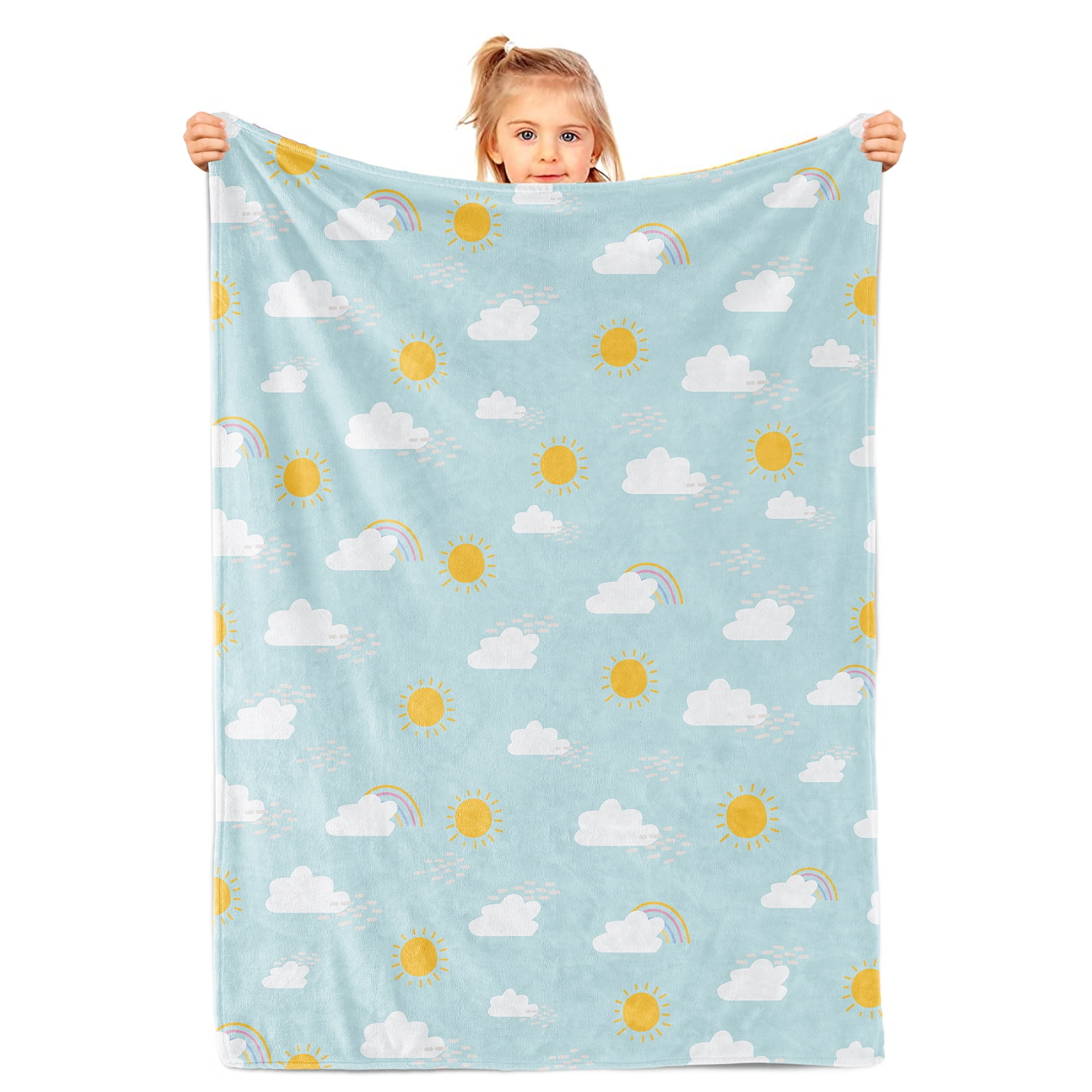 Rainbow Throw Blanket for Girls, Rainbow Blanket Throw Baby Girl Crib, Soft Cozy Flannel Rainbow