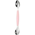 thumbnail image 1 of Children Tableware Double-Headed Mud Cutlery Scraper Sppon Baby Fruit Food Supplement Spoon Multifunctional Fruit Puree Scoop,Silver Powder, 1 of 1