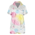 thumbnail image 4 of Womens Holiday Print Short Sleeve Set Button Top Drawstring Bottom Soft Knit Festive Home Pajamas Sleep, 4 of 4