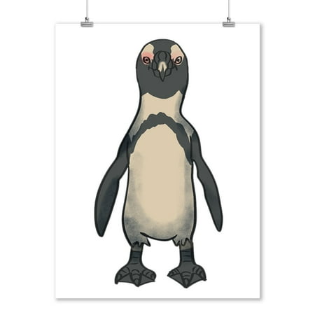 Carbon Lantern - Penguin - Soft Cartoon - Lantern Press Artwork (9x12 Art Print, Wall Decor Travel Poster)