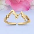 thumbnail image 2 of 6mm - Mountains Toe Band Ring 925 Sterling Silver Thin Adjustable Stylish Rings for Women, 2 of 5
