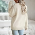 thumbnail image 4 of RYRJJ Womens Oversized Sweaters Fall Crew Neck Long Sleeve Drop Shoulder Pullover Casual Cable Knit Chunky Sweater Tops(Beige,L), 4 of 9