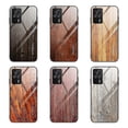 thumbnail image 2 of Funda de vidrio con vetas de madera para Xiaomi Redmi K60e, marrón oscuro, 2 of 5