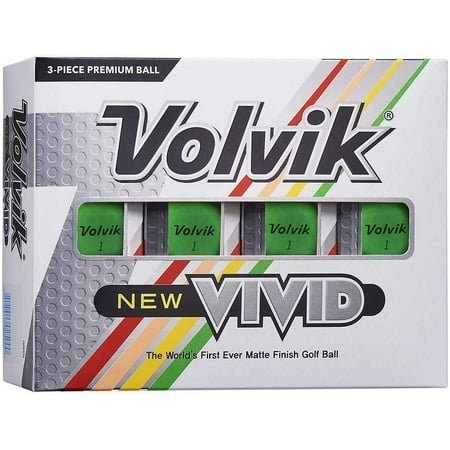 UPC: 0818615024744 | Volvik 2020 Vivid 3 Piece Golf Balls Matte Green  12 Pack