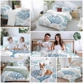 thumbnail image 6 of Summer Marine Life Duvet Cover Set California King Size Ocean Coral Shell Simple Lines Art Soft Lightweight Comforter Covers 4 Piece Bedding Set with 1 Duvet Cover 1 Bed Sheet & 2 Pillow Shams, 6 of 8