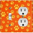 thumbnail image 1 of Metal Light Switch Plate Cover Puppy Dog Paw Prints Orange Yellow DOG028, 1 of 15