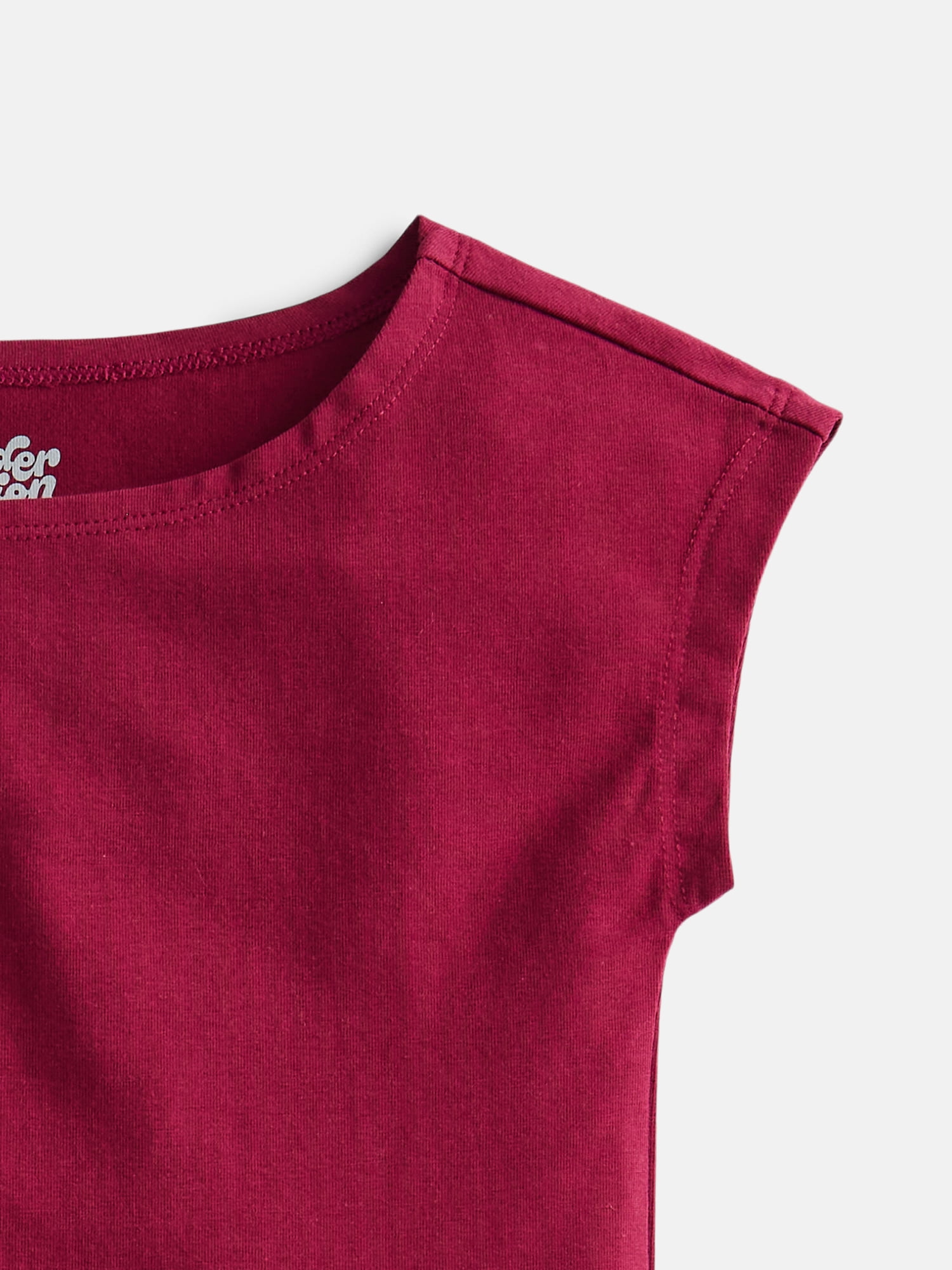 Wonder Nation Girls Boat Neck Top with Short Sleeves, Sizes 4-18 & Plus