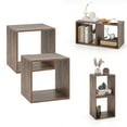 thumbnail image 1 of Gymax Set of 4 Stackable Storage Cube Free-standing Storage Organizer Bookcase for Bedroom, 1 of 10