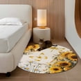 thumbnail image 2 of Round Rugs 3 Ft, Farmhouse Sunflower Non Slip Area Rugs for Kitchen Bedroom Entryway, Vintage Daisy Butterflies Rustic Burlap Washable Carpet Runner Rug Floor Mats for Bedroom Home Decor, 2 of 8