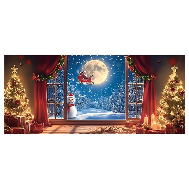 Banderín festivo para puerta de garaje con muñeco de nieve «Feliz», poliéster duradero y resistente a la intemperie, fácil de instalar, llamativo, ideal para fiestas navideñas y reuniones familiares