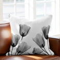 thumbnail image 2 of Black Tulip Throw Pillow Cover Minimalist Modern Flower Plant Art Cotton Linen Cushion Cover Throw Pillow Case with Invisible Zipper for Couch Sofa Bed Chair Car 24x24 Inch, 2 of 9