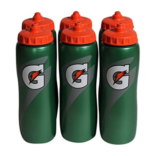 gatorade 32 oz squeeze water sports bottle  value pack of 6  new easy
