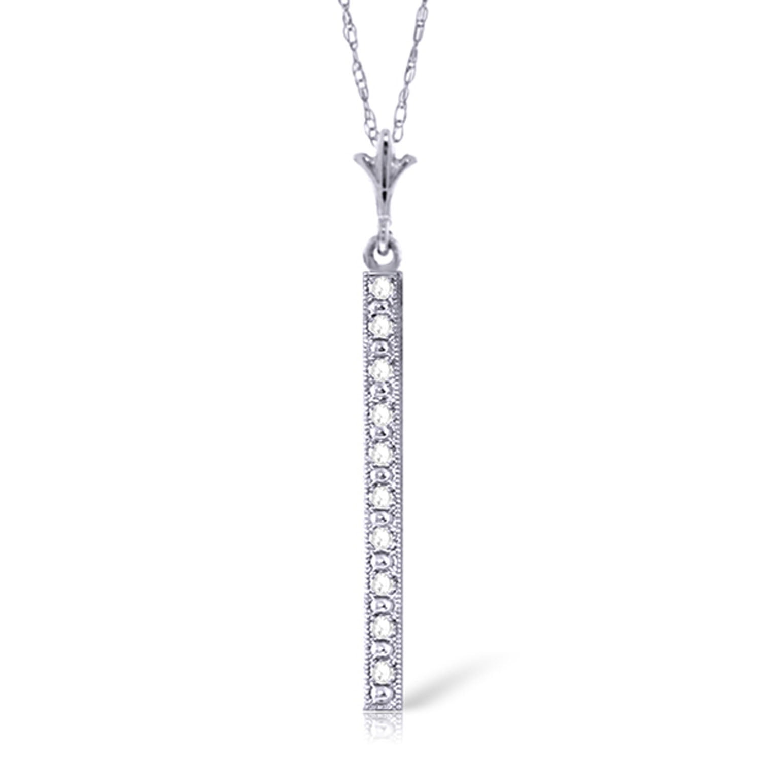 Galaxy Gold 14K White Gold Natural Diamond Pendant Necklace - April Birthstone - Strength & Brilliance - 16" to 24" - Fine Jewelry for Women