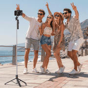 QIRITA Selfie Stick Tripod with Light, 67 Portable Phone Tripod with Remote, 360° Rotation Handle, Compatible with Iphone, Android/Vlog