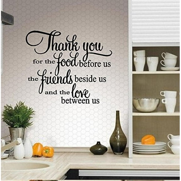 Decal ~ Thank you for the Food before us, ~ Wall Decal, 20" x 23"