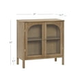 thumbnail image 4 of Nathan James Adjustable Shelf Modern Sideboard, MDF Rubberwood Glass Light Brown, 4 of 6