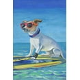thumbnail image 2 of Cool Surf Dog Painting Print on Wrapped Canvas, 2 of 7