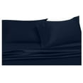 thumbnail image 1 of Abripedic Sateen Solid Sheets, 600-Thread-Count 5PC Bed Sheet Set, 100-Percent Cotton, Deep Pocket, Split-King, Adjustable King Bed, Navy, 1 of 5