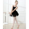 thumbnail image 4 of Stelle Camisole Ballet Leotard Tutu Sleeveless Skirted Classic Ballerina Dance Dresses Outfit for Girls,Black，6-7 Years, 4 of 9
