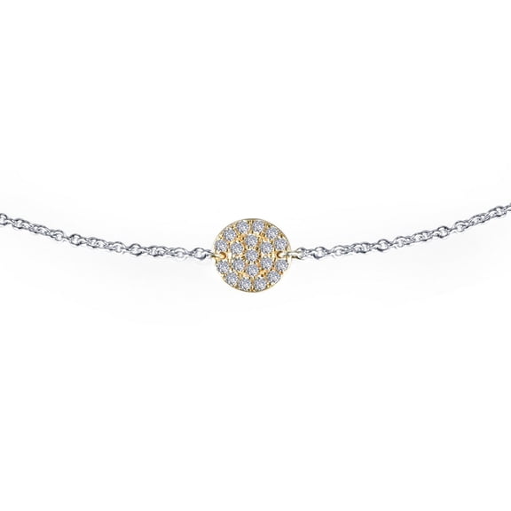 Lafonn Classic Sterling Silver 2-Tone Plated Simulated Diamond Necklace (0.44 CTTW)