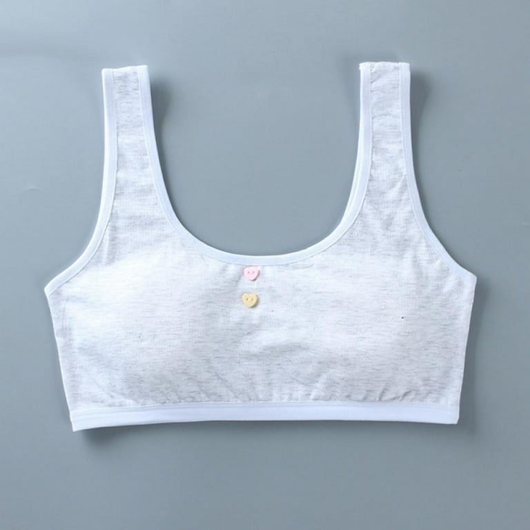 Cute Solid Color Bra Cotton Spandex Teen Girl Vest For 8-16 Years