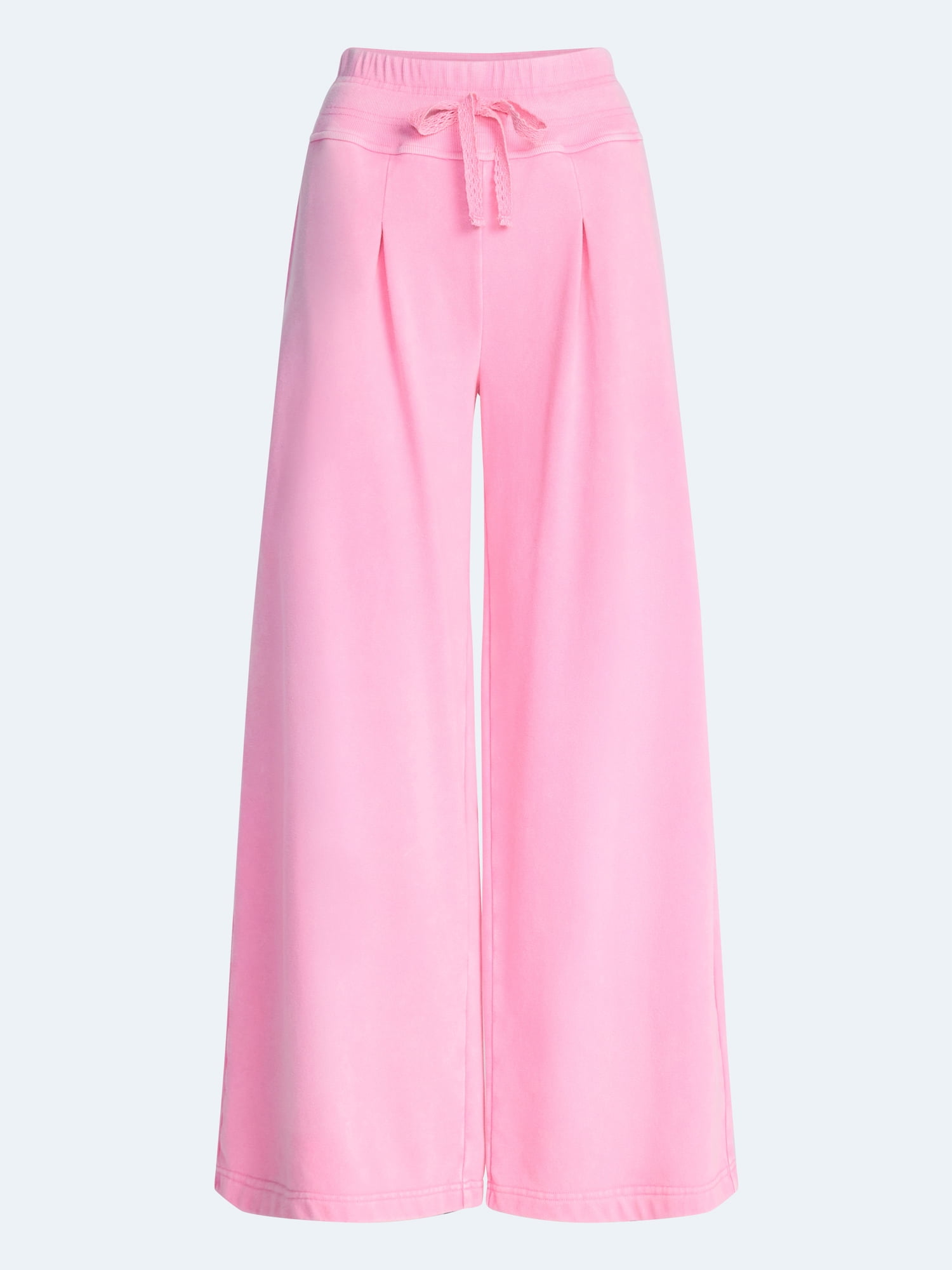 Scoop Women's Pleated Wide-Leg Sweatpants, 29'' Inseam, Sizes XS-XXL