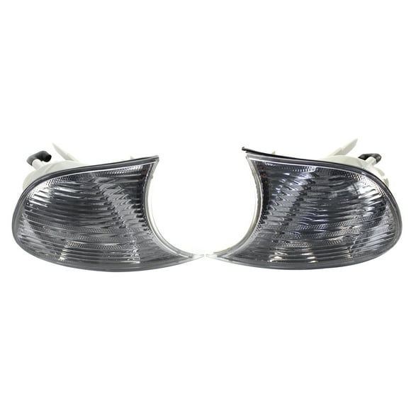 Amdohai 1 Pair Corner Lights Clear Lens White 63126904307 63126904308 Left & Right Replacement for BMW 3 Series E46 1998-2001