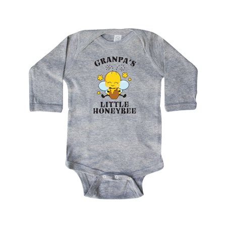 

Inktastic Cute Bee Granpa s Little Honeybee with Stars Gift Baby Boy or Baby Girl Long Sleeve Bodysuit