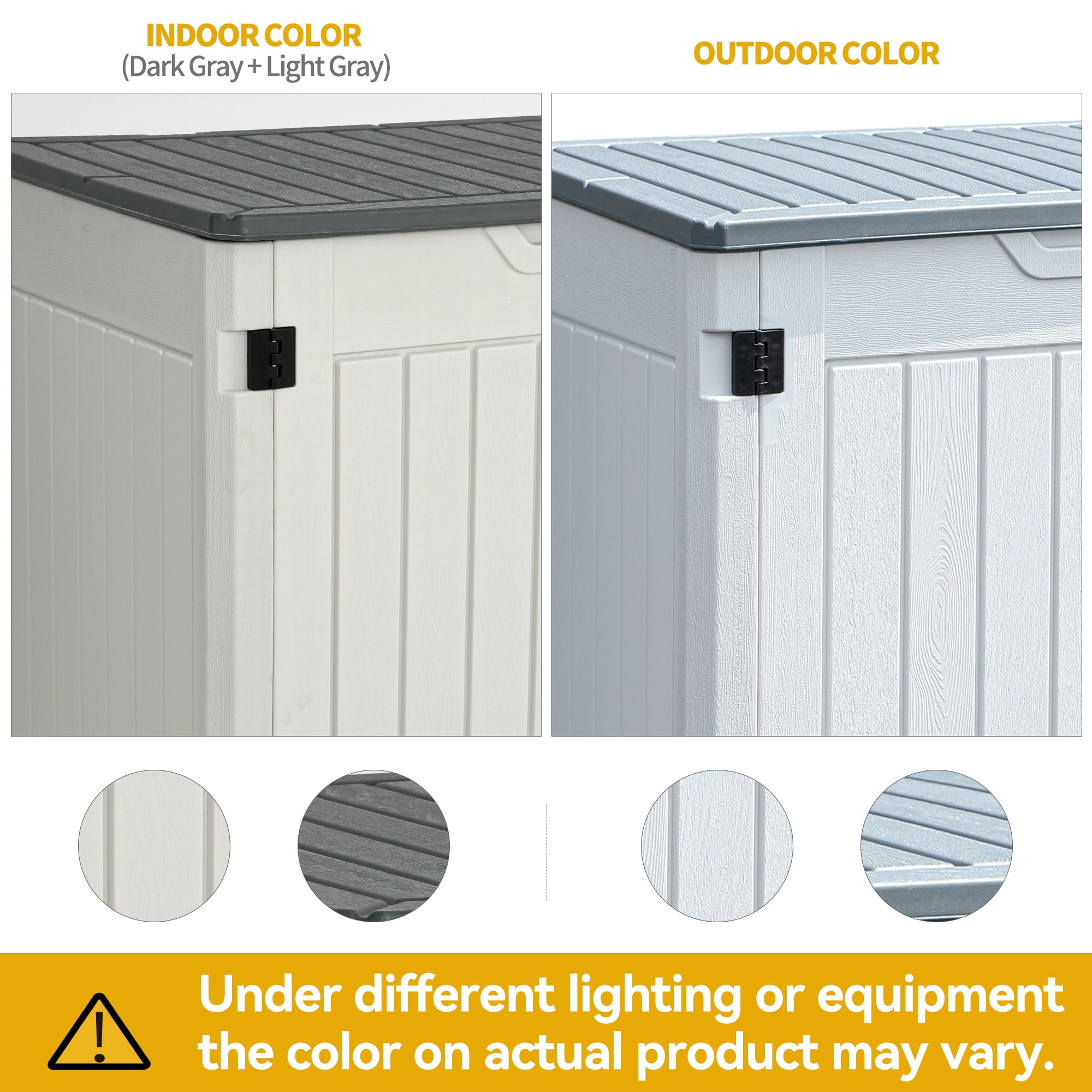 Uforic 4.5x4ft Horizontal Resin Outdoor Storage Shed, Waterproof & Lockable, White