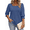 Blue, variant on 3/4 Sleeve Womens Plus Size Tops Dressy Square Neck Casual Blouses Smocked Cuffs Summer Shirts