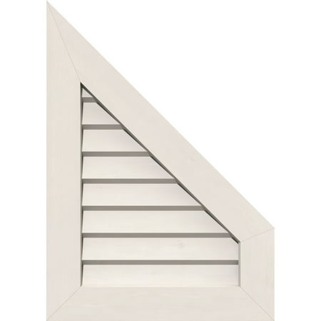 

16 W x 32 H Half Peaked Top Right (21 W x 37 H Frame Size) 10/12 Pitch: Non-Functional PVC Gable Vent w/ 1 x 4 Flat Trim Frame