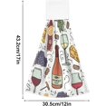 thumbnail image 3 of SKYSONIC 2 PCS Absorbent Hand Towels, Wine Bottle Glasses Bathroom Hand Towels with Hanging Loop,Hanging Kitchen Hand Towels, Purple Grape Fruits Quick Dry Microfiber Hand Bath Towels, 12"x17", 3 of 6