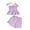 Purple, variant on Girl Summer Cotton And Linen Camisole Short Shirt Shorts And Toddler Suits