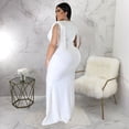 thumbnail image 5 of AURA Women Plus Size V Neck Bodycon Maxi Dress Sleeveless Elegant Party Dress, 5 of 7
