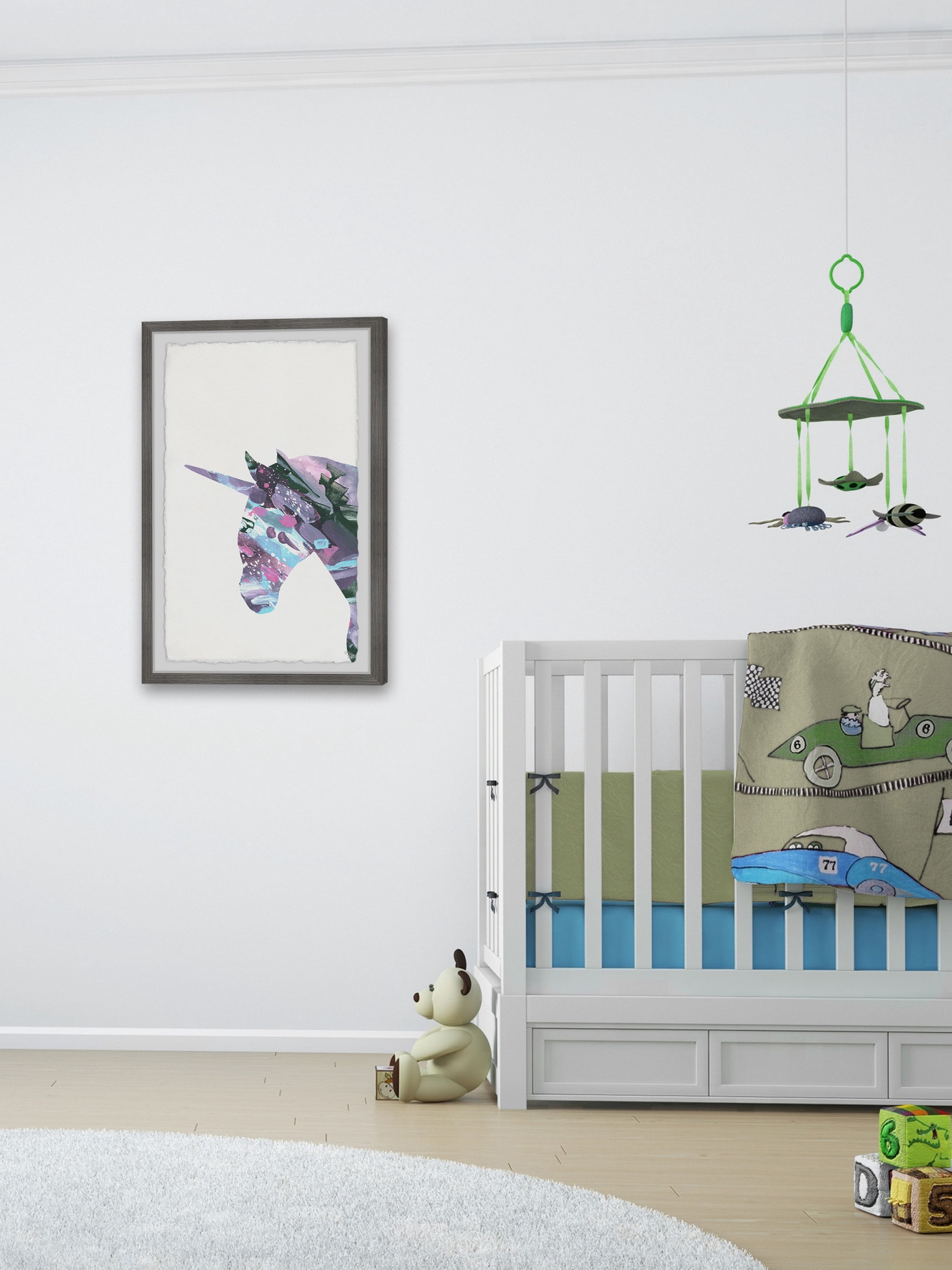 Marmont Hill Dashing Unicorn Ii Framed Wall Art, 24.00" x 1.50"