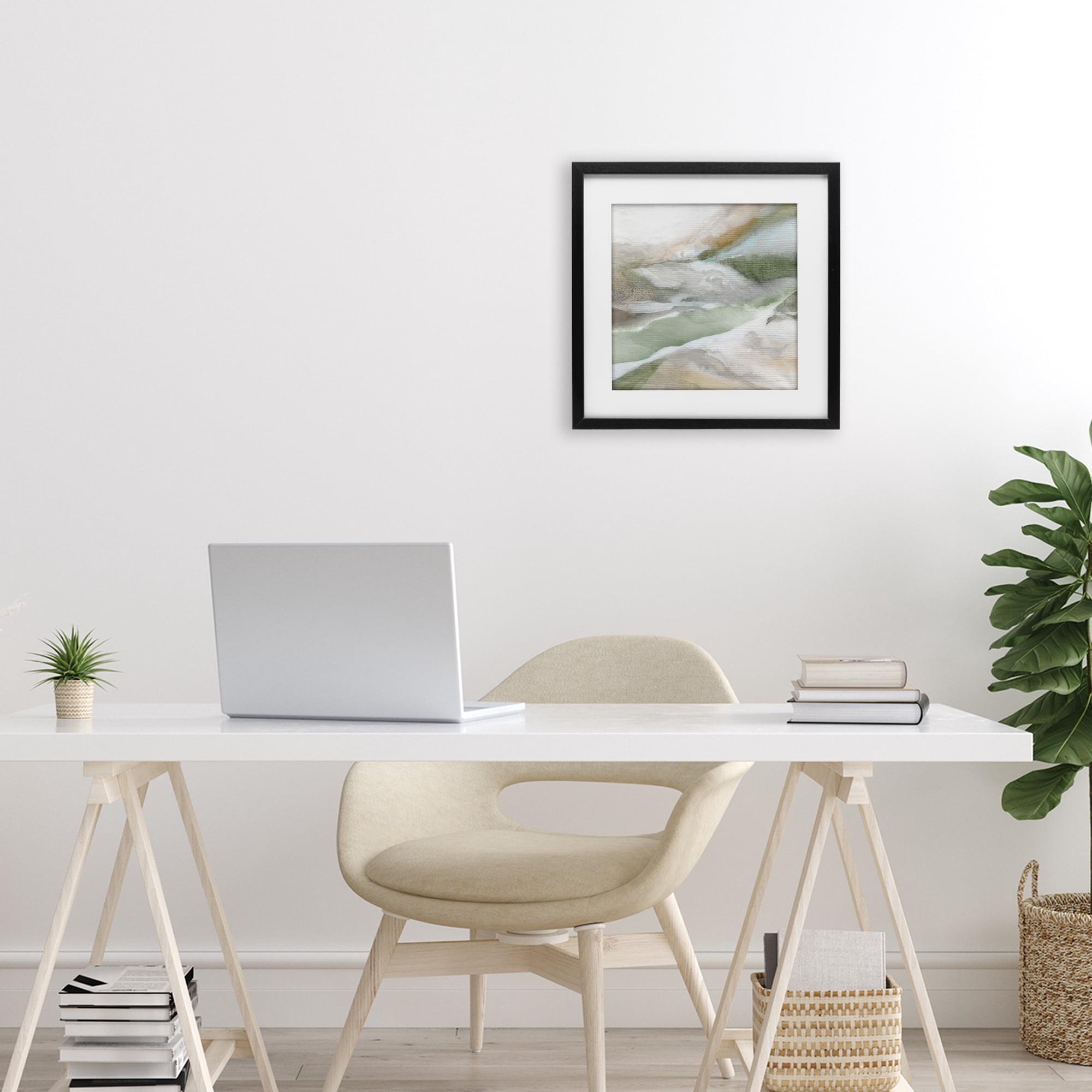Stupell Industries Serene Misty Landscape Black Framed Print Under Glass, design by Carol Robinson