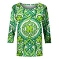 thumbnail image 4 of Ounisa Women 3/4 Sleeve St. Patrick's Day T-Shirts Crew Neck Spring Graphic Tee Tops, 4 of 5