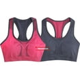 thumbnail image 5 of ToBeInStyle Women's Reversible Compression Double Layered Sports Bras X-Large, Hot Pink/Grey, 5 of 5