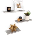 thumbnail image 3 of Wall Mounted Display Ledge Floating Wall Shelves Set of 3 Brown, 3 of 5