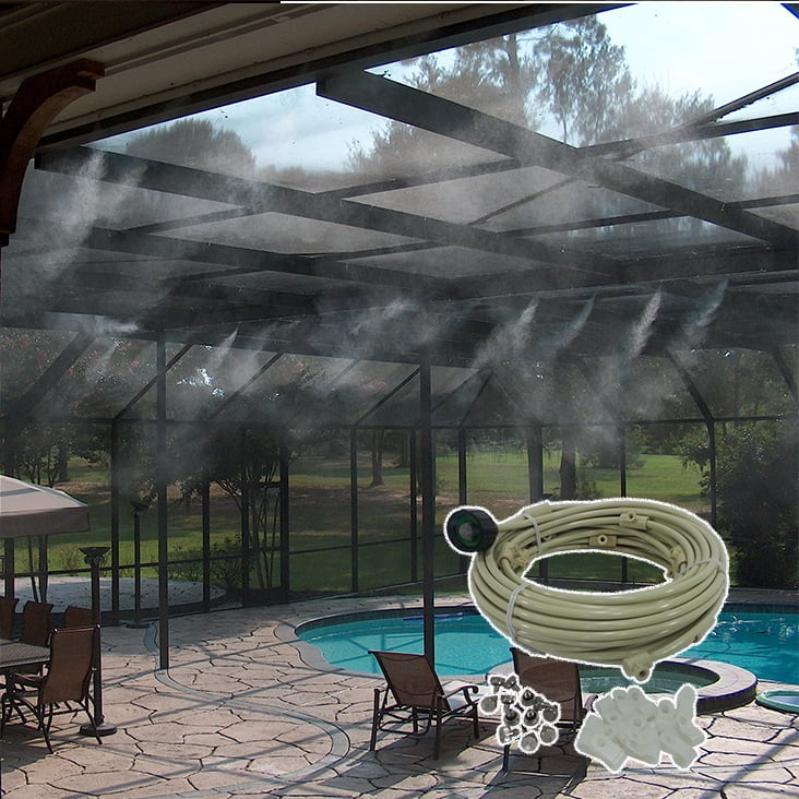 Pre Assembled Misting System 24 Ft 4 Nozzles Patio Misting Kit