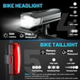 thumbnail image 4 of Bike Lights for Night Riding, Bicycle Light Front Headlight and Back Taillight with 4+5 Light Modes, USB Rechargeable Bright Bike Headlights for Cyclists and Commuters, 4 of 8