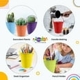 thumbnail image 6 of Small Metal Buckets with Handle - 6 Pack Colored Galvanized bucket for Kids, Classroom, Crafts, and Party Favors (Multi-colored, 2.8" Top), 6 of 7