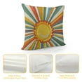 thumbnail image 4 of Creowell Summer Pillow Covers, Stripes Yellow Sunshine Decorations Outdoor Throw Pillows Boho Summer Rainbow Sun Pillowcase Decor Cute Farmhouse Cushion Case for Home Bedroom 12x12in, 4 of 5
