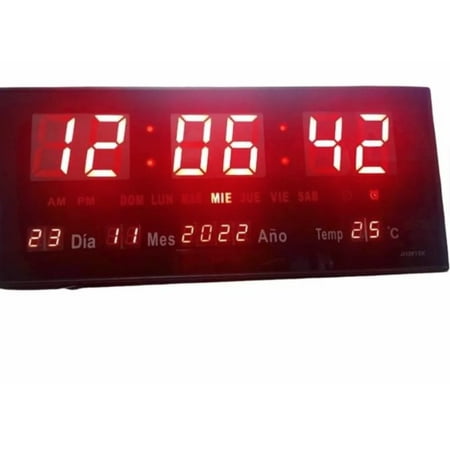 Reloj Pared Digital Led Alarma Calendario Temperatura Decoración Joyas  GENERICO