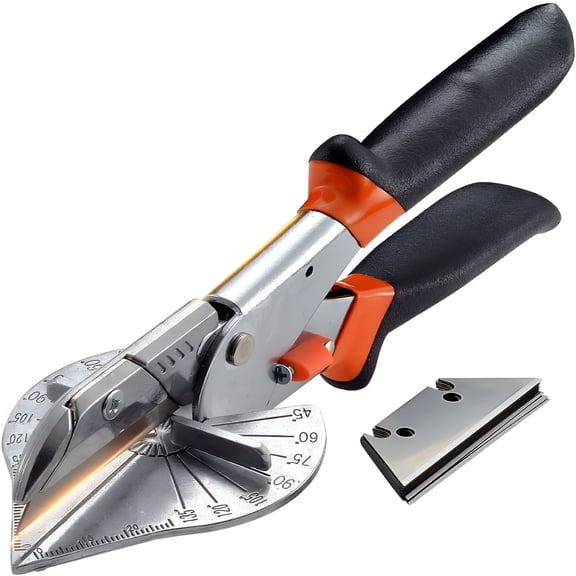 EXLEAF 2026 New Adjustable Miter Shears for Soft Wood and Pvc,Features Ergonomic Design,Safety Lock,And 10 Replaceable Blades for Precise,Versatile Cutting