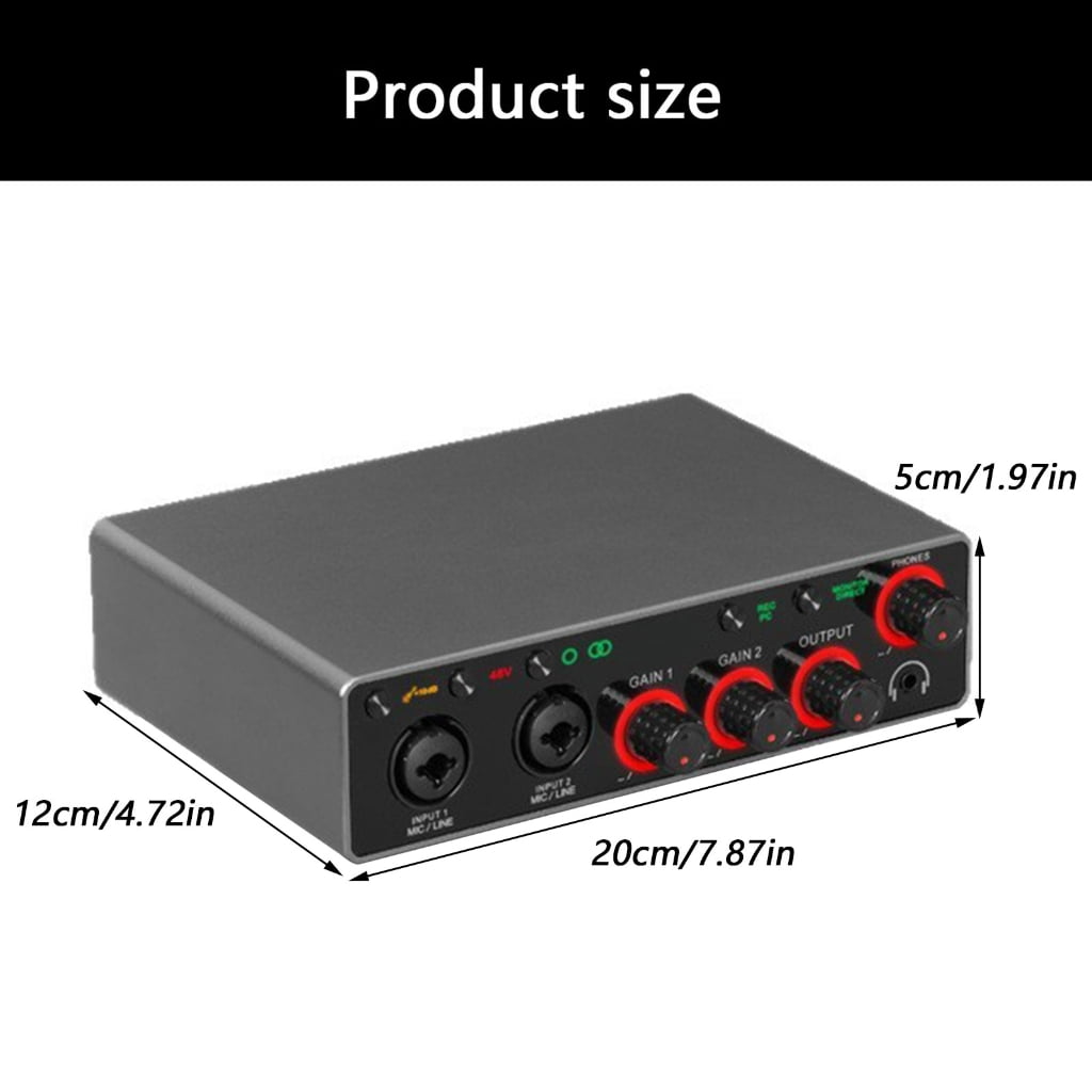 USB Audios Interfaces for PC Computer Plug And Play USB Recording Sound Card Metal Studio Quality Audios Interfaces
