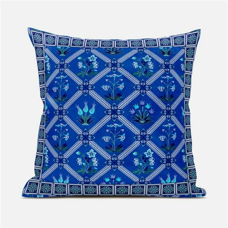 

Amrita Sen Designs CAPL1053FSDS-ZP-16x16 16 x 16 in. Mughal Art Suede Zippered Pillow with Insert - Blue Grey & Turquoise