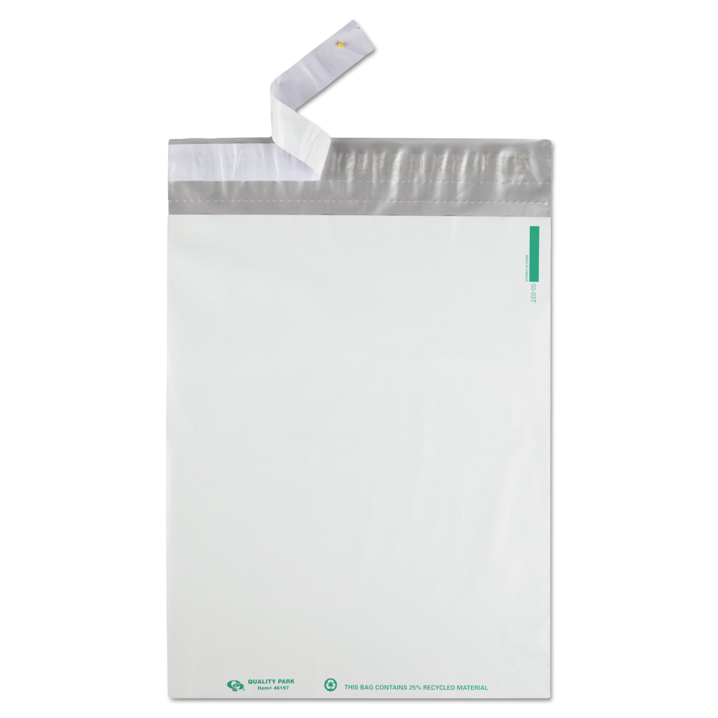 Quality Park, QUA46197, Poly Mailing Envelopes, 100 / Pack, White